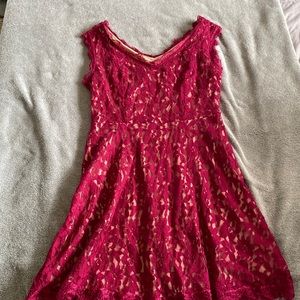 Red Lace Overlay Altered State Cocktail Dress